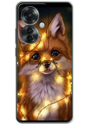 Чохол силіконовий з картинкою на oppo reno 11 f (новорічний, лисичка)