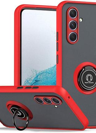 Чохол fiji colorframe для samsung galaxy a55 5g (a556) матовий бампер з кільцем підставкою red