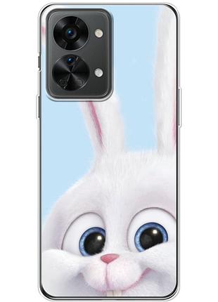 Чохол силіконовий з картинкою на oneplus nord 2t (кролик сніжок)