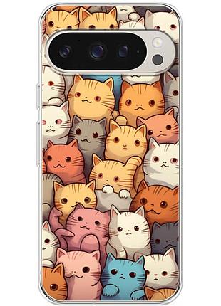 Чохол силіконовий з картинкою на google pixel 9 pro (котики)