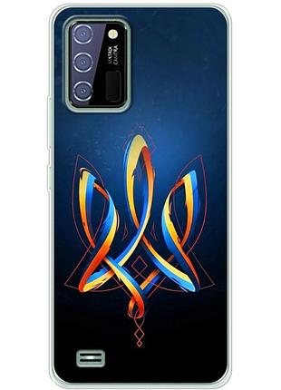 Чехол силиконовый с картинкой на oukitel c25 (патриотический, герб украины)