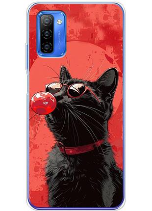 Чехол силиконовый с картинкой на ulefone note 12 (стильный котик)