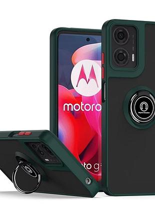 Чехол fiji colorframe для motorola e14 матовый бампер с кольцом подставкой green