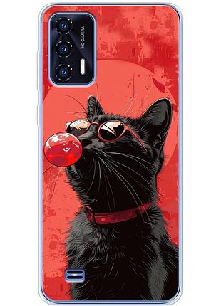 Чохол силіконовий з картинкою на oukitel c31 (стильний котик)