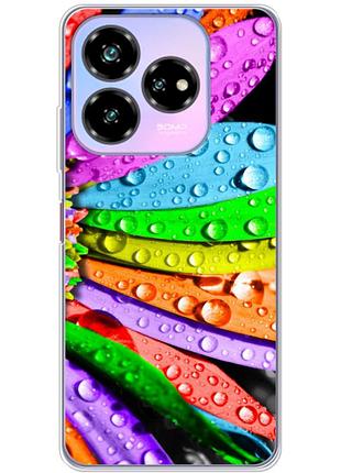 Чехол силиконовый с картинкой на zte nubia v60 design (цветные листья)