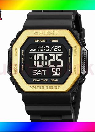 Bs часы skmei 1988gd best mix gold мужские спортивные водонепроницаемые с будильником и секундомером bas77/n