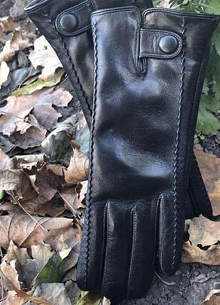 Перчатки женские кожаные с натуральным мехом кролика 7,5"/20 см