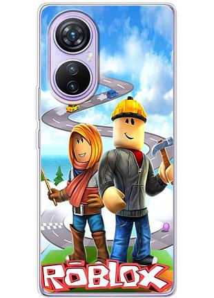 Чехол силиконовый с картинкой на blackview a200 pro (роблокс, roblox)