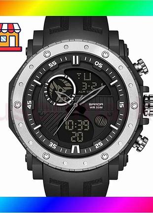 Bs часы sanda 6012 best mix черные спортивные кварцевые для мужчин с будильником и календарем 50м водо bas77/n