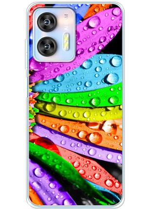 Чехол силиконовый с картинкой на oukitel c36 (цветные листья)