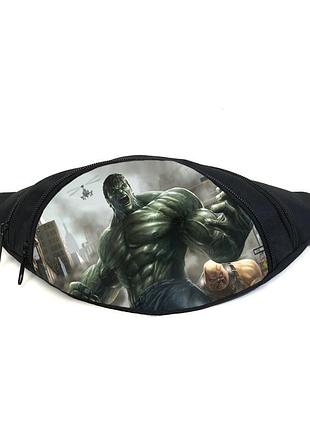 Поясная сумка бананка халк марвел (gb - hulk 01) gear bag черная