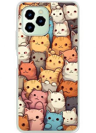 Чехол силиконовый с картинкой на oukitel c21 pro (котики)