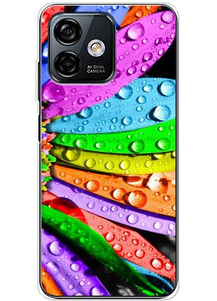 Чехол силиконовый с картинкой на ulefone note 16 pro (цветные листья)