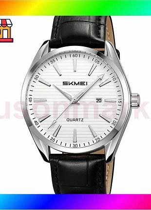 Bs часы skmei 2490sisi best mix all silver мужские классические стрелочные с кожаным ремешком для повс bas77/n