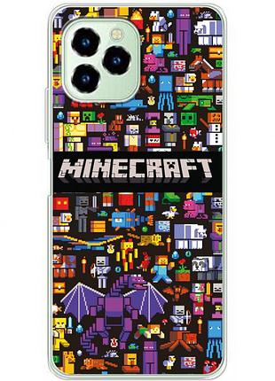 Чехол силиконовый с картинкой на oukitel c21 pro (майнкрафт, minecraft)