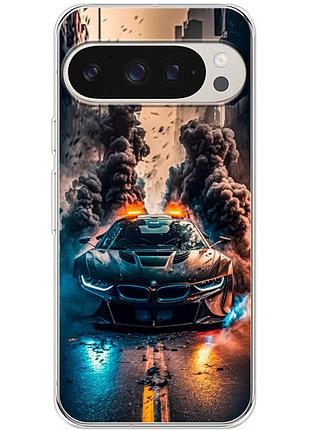 Чехол силиконовый с картинкой на google pixel 9 pro (машина bmw i8)