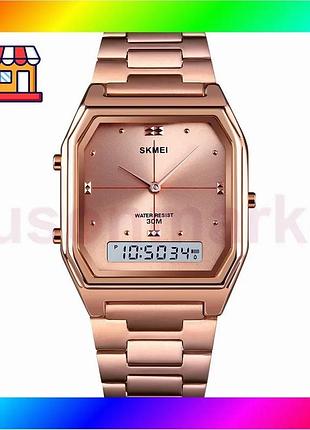 Bs часы skmei rose best mix gold электронные водонепроницаемые с будильником и календарем для мужчин и bas77/n