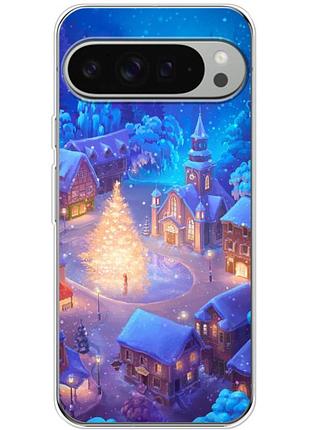 Чехол силиконовый с картинкой на google pixel 9 pro xl (новогодний)