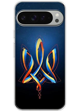 Чехол силиконовый с картинкой на google pixel 9 pro xl (патриотический, герб украины)