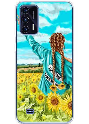 Чехол силиконовый с картинкой на oukitel c31 (патриотический, девушка украинка)