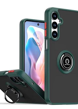 Чохол fiji colorframe для samsung galaxy m15 5g (m156) матовий бампер з кільцем підставкою green