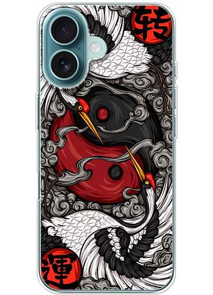 Чехол силиконовый с картинкой на iphone 16 (знак инь янь)