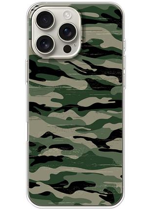 Чехол силиконовый с картинкой на iphone 16 pro max (патриотический, камуфляж)