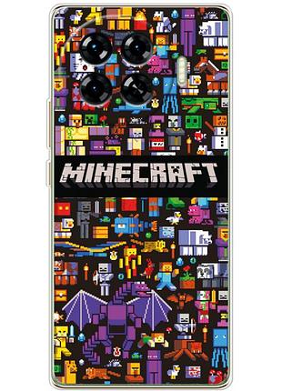 Чохол силіконовий з картинкою на tecno spark 20 pro plus (майнкрафт, minecraft)