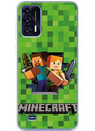 Чехол силиконовый с картинкой на oukitel c31 (майнкрафт, minecraft)