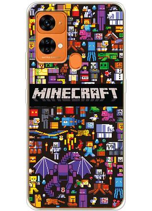 Чехол силиконовый с картинкой на oukitel c33 (майнкрафт, minecraft)