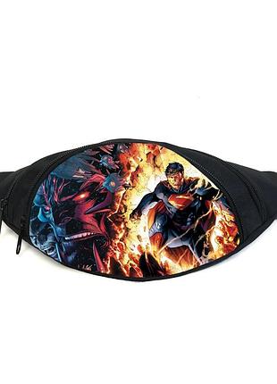 Поясная сумка бананка супермен (gb - superman 01) gear bag черная