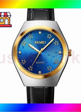 Bs женские часы skmei best mix 2058bu голубые с кожаным ремешком стрелочные кварцевые для повседневног bas77/n