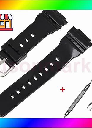 Bs ремешок для часов best mix casio черный каучук мужской 19 см с пряжкой серебристый для запястья 14 bas77/n