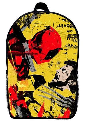 Рюкзак дедпул и росомаха (school gear bag deadpool 011) черный, 39 х 27 х 14 см