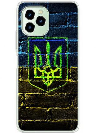 Чехол силиконовый с картинкой на oukitel c21 pro (патриотический, герб украины)