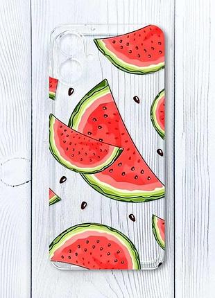 Прозрачный чехол на samsung galaxy a06 (a065) ломтики арбуза (принт 342)