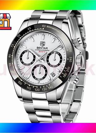 Bs часы benyar by-5169 best mix silver-white мужские классические стрелочные с хронографом и тахиметро bas77/n