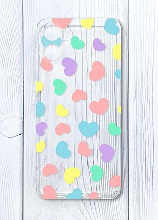Прозрачный чехол на samsung galaxy a06 (a065) сердечка (принт 335)