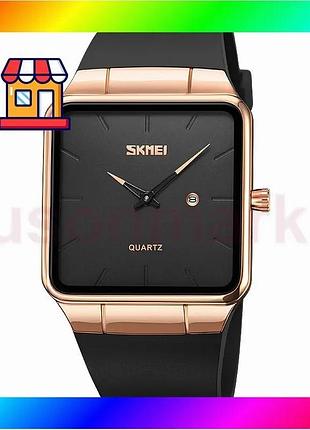 Bs годинник skmei 1961rgbk best mix rose gold-black кварцові чоловічі зі шкіряним ремінцем для повсякд bas77/n