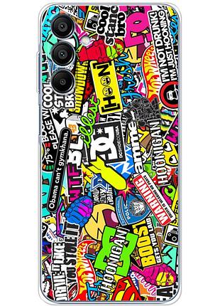 Чохол силіконовий з картинкою на samsung galaxy a16 5g (a166) (кольорові наклейки)