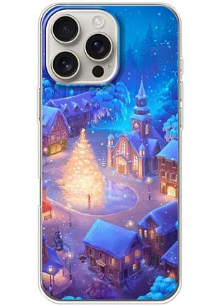 Чехол силиконовый с картинкой на iphone 16 pro max (новогодний)