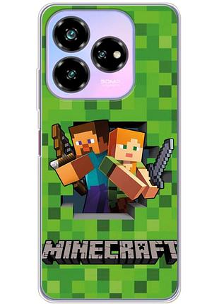Чехол силиконовый с картинкой на zte nubia v60 design (майнкрафт, minecraft)
