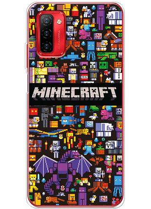 Чехол силиконовый с картинкой на ulefone note 12p (майнкрафт, minecraft)