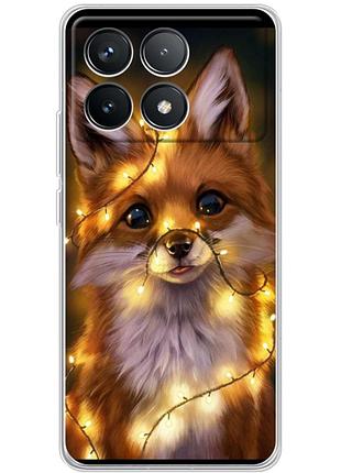 Чохол силіконовий з картинкою на xiaomi poco f6 pro (новорічний, лисичка)