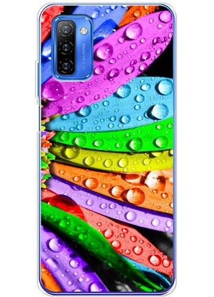 Чехол силиконовый с картинкой на ulefone note 12 (цветные листья)