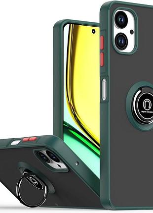 Чохол fiji colorframe для samsung galaxy a06 (a065) матовий бампер з кільцем підставкою green