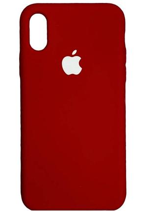 Чехол fiji silicone case для apple iphone xr бампер накладка full soft dark red