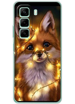 Чехол силиконовый с картинкой на infinix hot 50 (новогодний, лисичка)