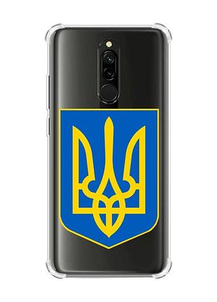 Чехол с утолщенными углами на xiaomi redmi 8 тризуб украина (принт 256)