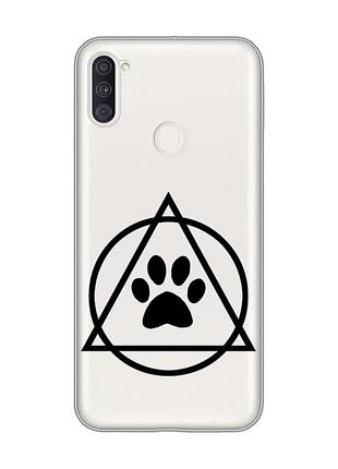 Прозорий чохол на samsung galaxy a11 логотип квадроберів (принт 394)